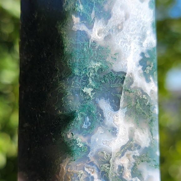 NEW 8.5" MOSS AGATE WITH BLUE CHALCEDONY TOWER - Picture 7 of 12